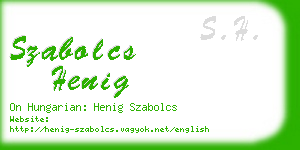 szabolcs henig business card